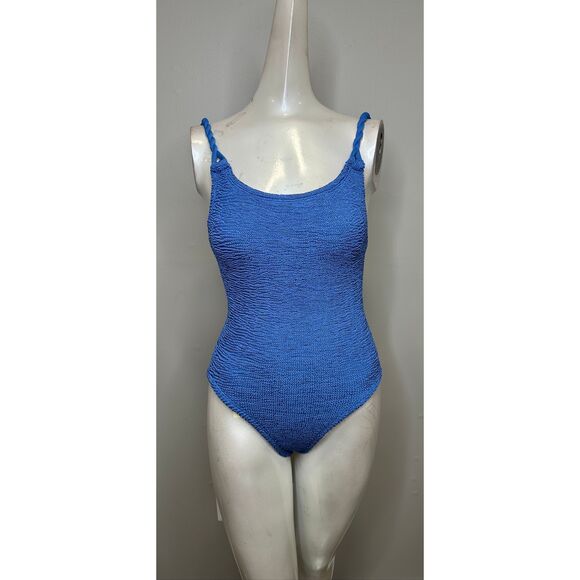 HUNZA G Camille Metallic Seersucker Swimsuit One Size $295 - Picture 5 of 9